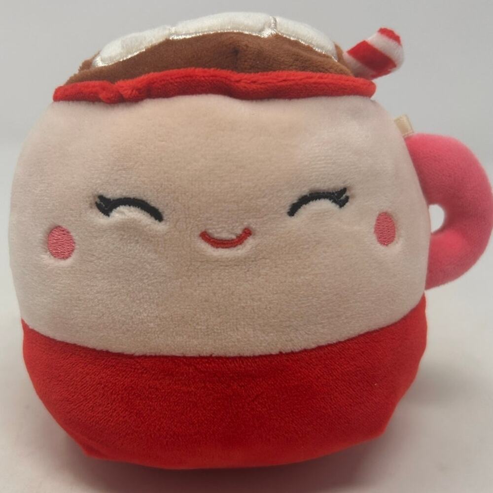 Kellytoy Squishmallow's Mini Marshina the Hot Cocoa Red Cream Plush 4" Tall